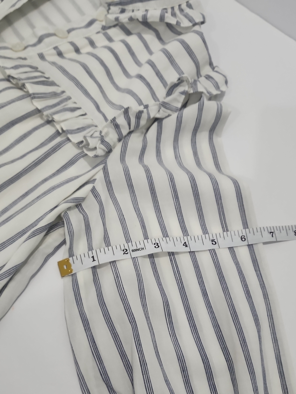 Celine Striped Ruffle Dresss - Picture 11 of 13